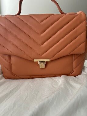 Target Quilted Top-Handle Satchel in Terracotta Orange